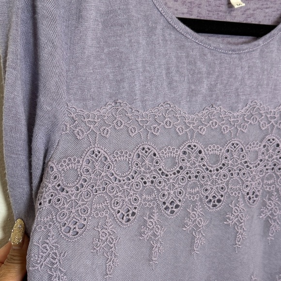 Maurices Purple Lace Detail Blouse - Picture 3 of 3
